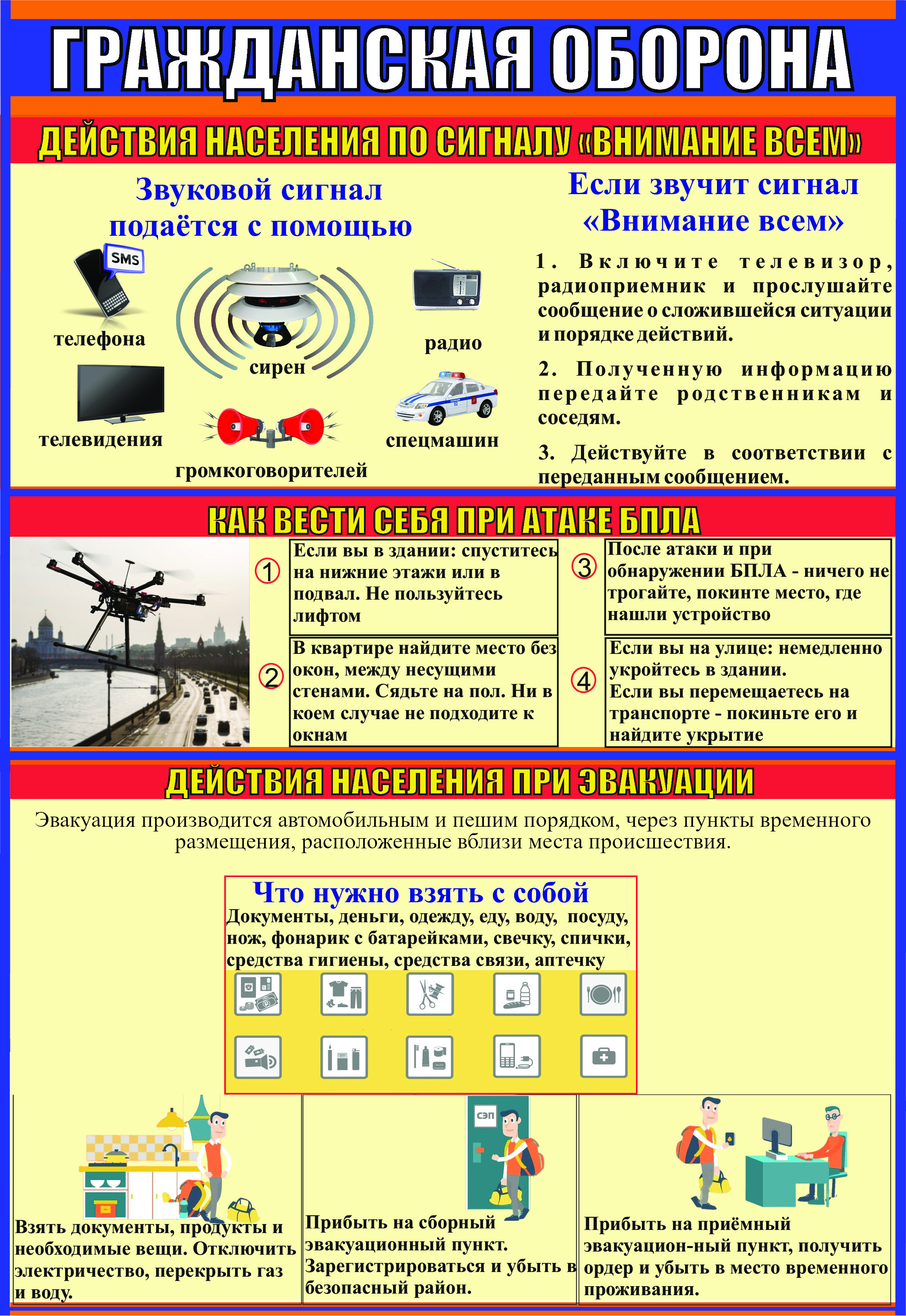 Памятки по Гражданской обороне.